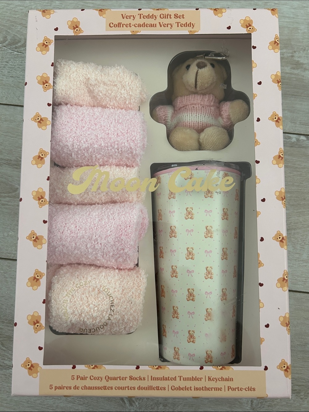 Moon Cake Teddy Tumbler Keychain & Socks
